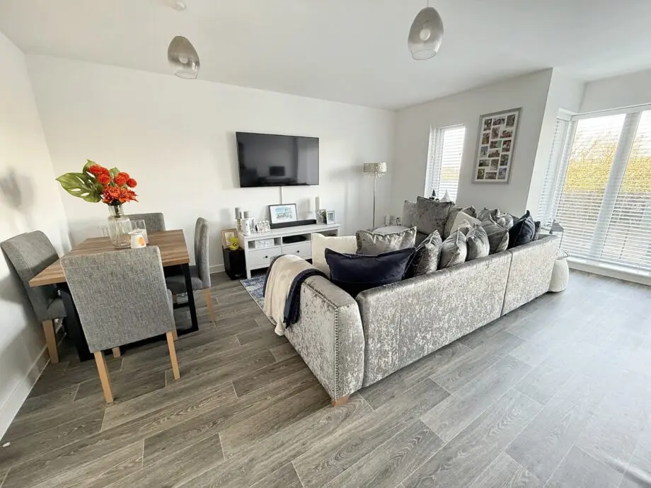 DFS Silver Grey Crushed Velvet Right Hand Corner Sofa