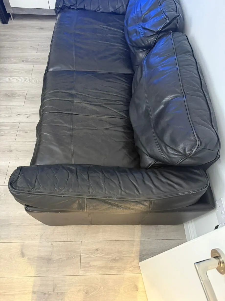 Dark brown leather couch