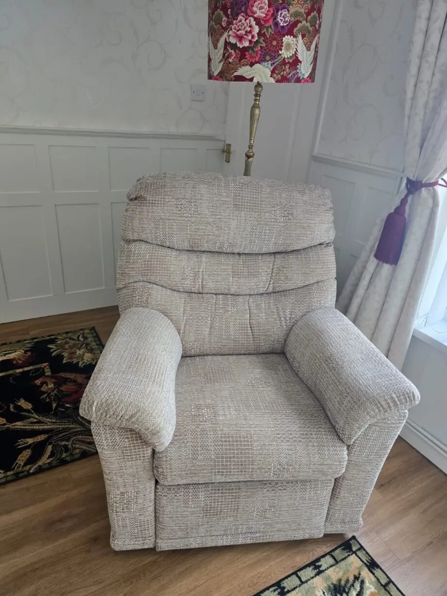 G Plan Malvern electric reclining chair colour is Hascombe sand