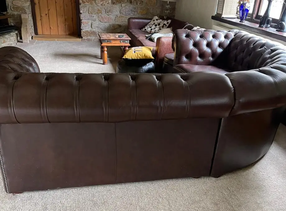 Chesterfield Corner Sofa Antique Brown
