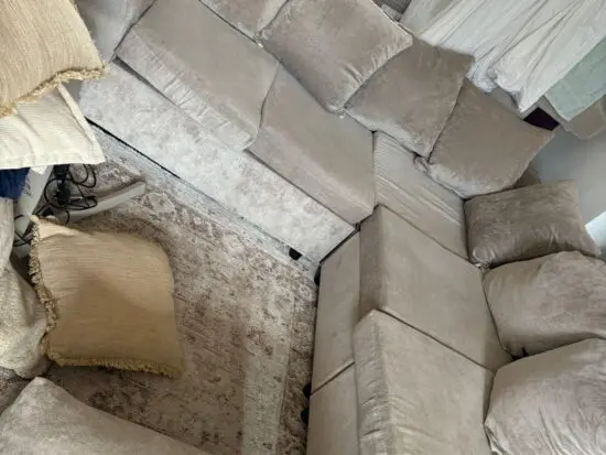 6 Seater Corner Sofa with Footstool