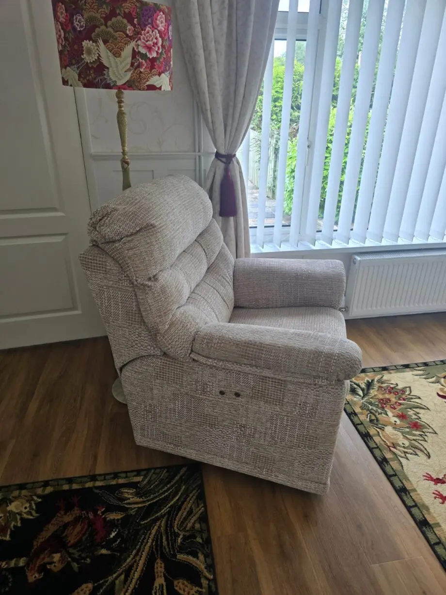 G Plan Malvern electric reclining chair colour is Hascombe sand