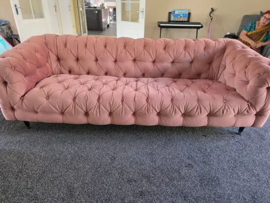 Dusty Pink Chesterfield 4 seater sofa