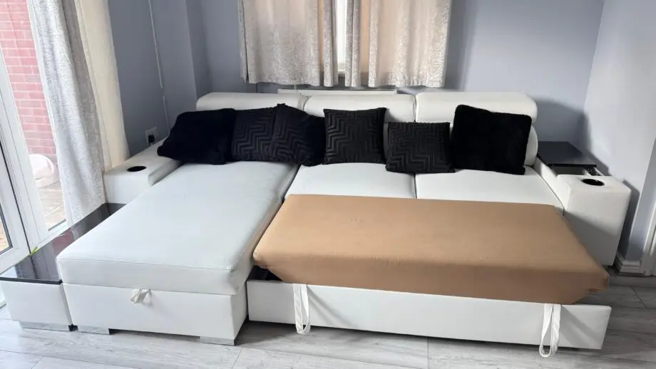 White sofa bed