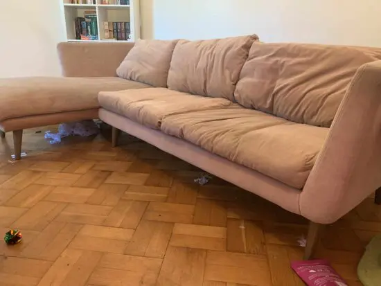Pink Chaise 3 seater sofa