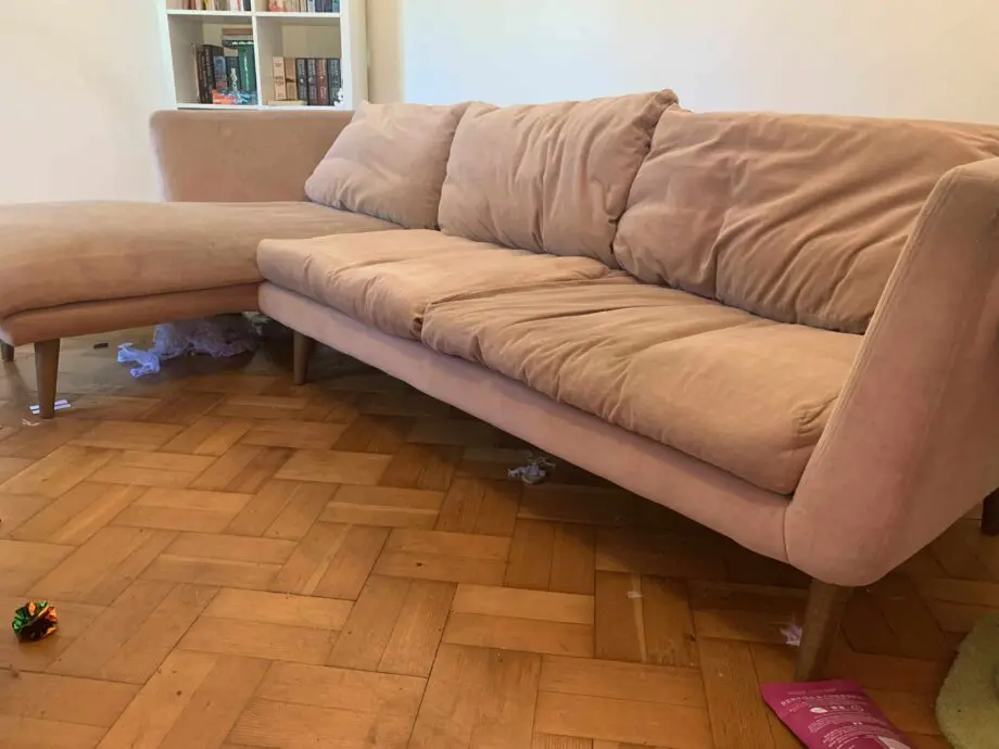 Pink Chaise 3 seater sofa
