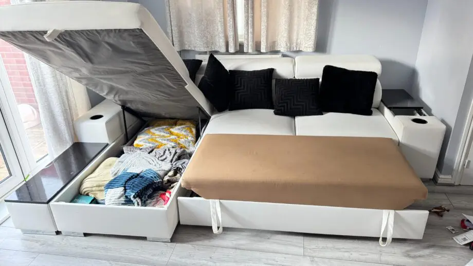 White sofa bed