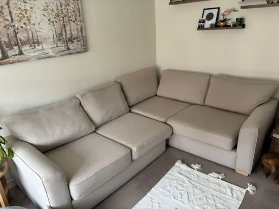 Beige corner sofa