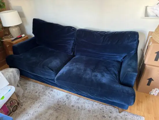 Navy blue velvet sofa.com 3 seater