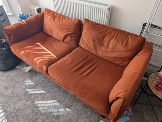 Habitat burnt orange 3 seater sofa