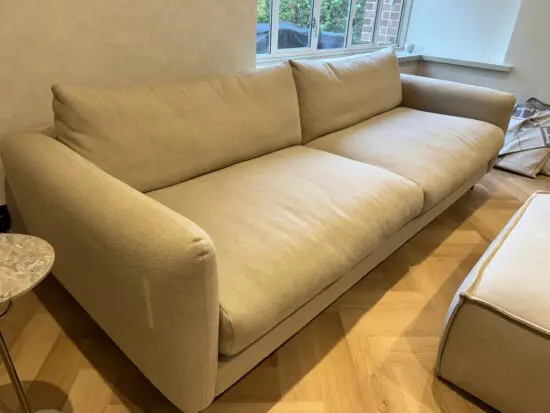 LOAF Squishmeister Sofa Extra large in Oatcake Clever Slubby Cotton