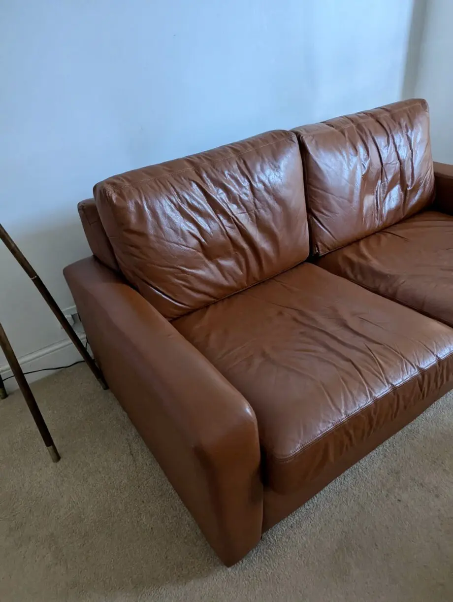 Handmade brown leather sofa - English sofa company