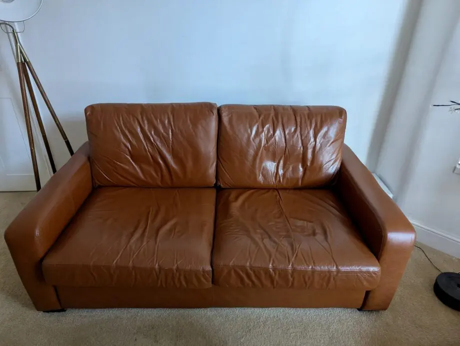 Handmade brown leather sofa - English sofa company