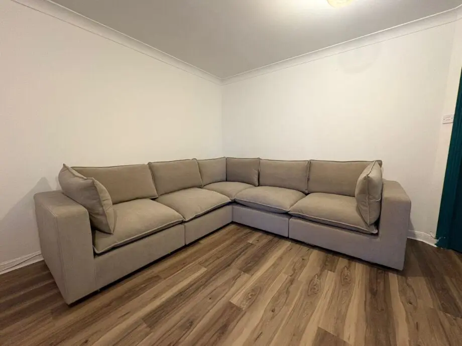 Dusk Boston cirner sofa 5 seater sand color