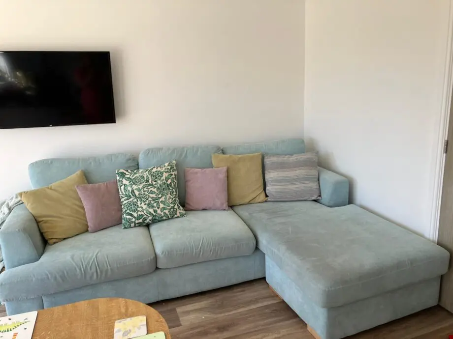 DFS Freya, Duck Egg Green, 4 seater lounger sofa