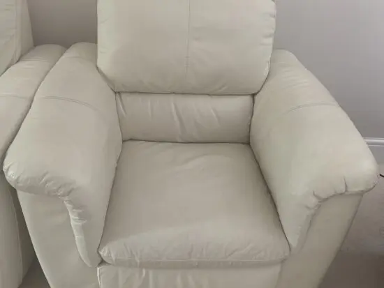 Dfs cream 3 seater leather sofa