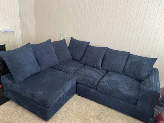 Debenhams corner sofa in navy blue