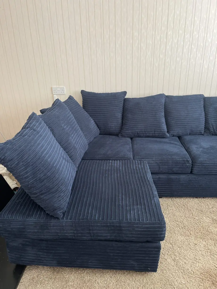 Debenhams corner sofa in navy blue