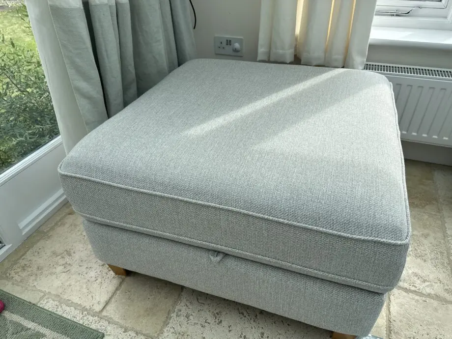 Oak Furnitureland Inca Corner Sofa Right Hand + Large Storage Footstool