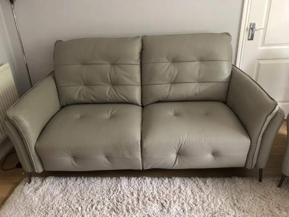 Soft Italian leather sofa and snuggle chair