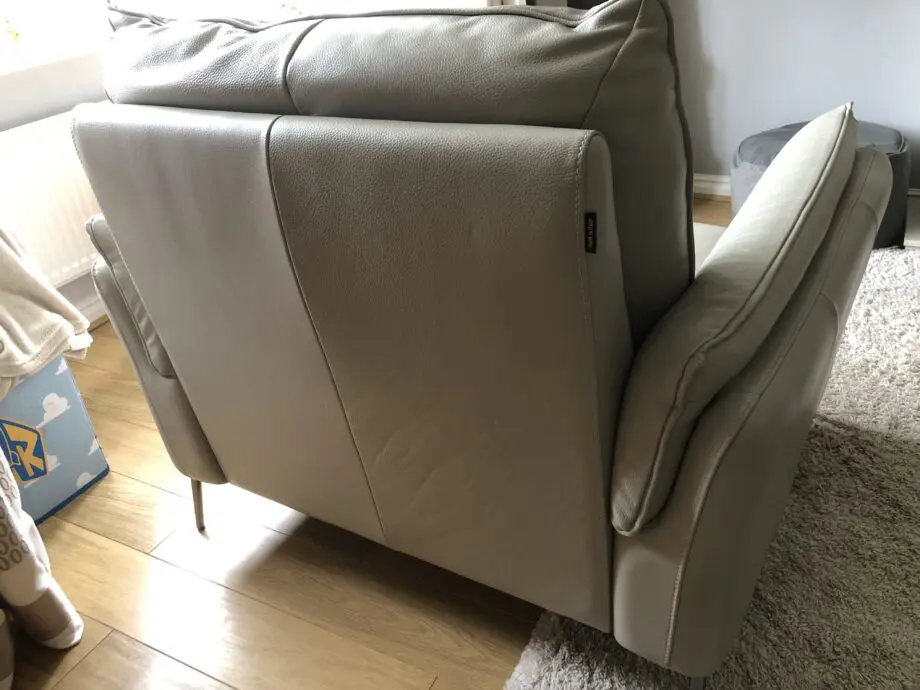 Soft Italian leather sofa and snuggle chair