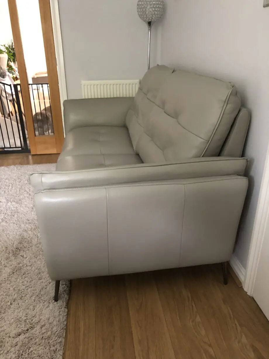 Soft Italian leather sofa and snuggle chair