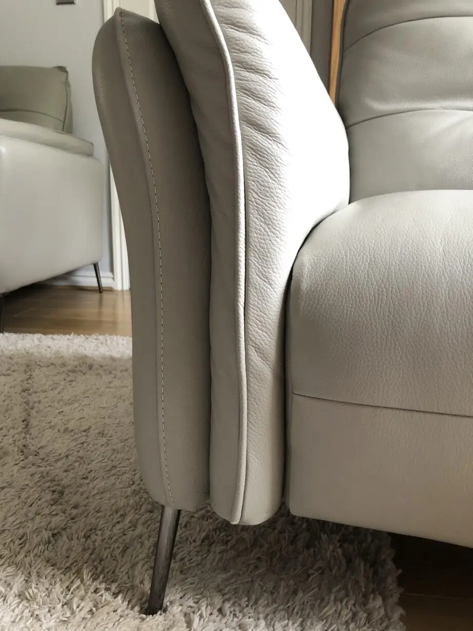 Soft Italian leather sofa and snuggle chair
