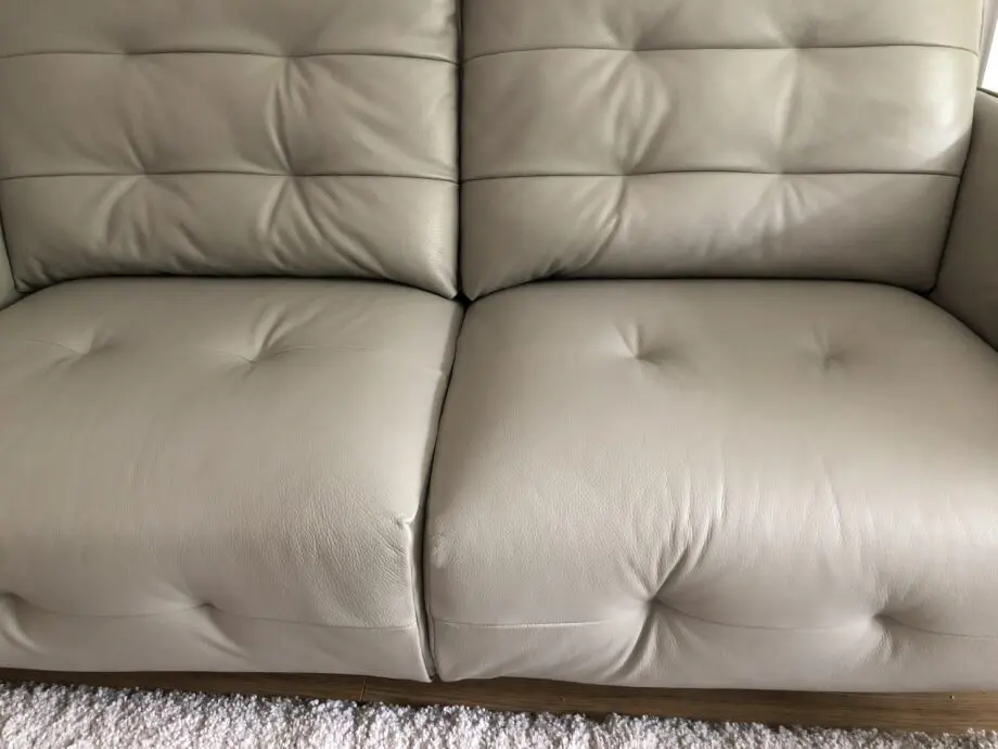 Soft Italian leather sofa and snuggle chair