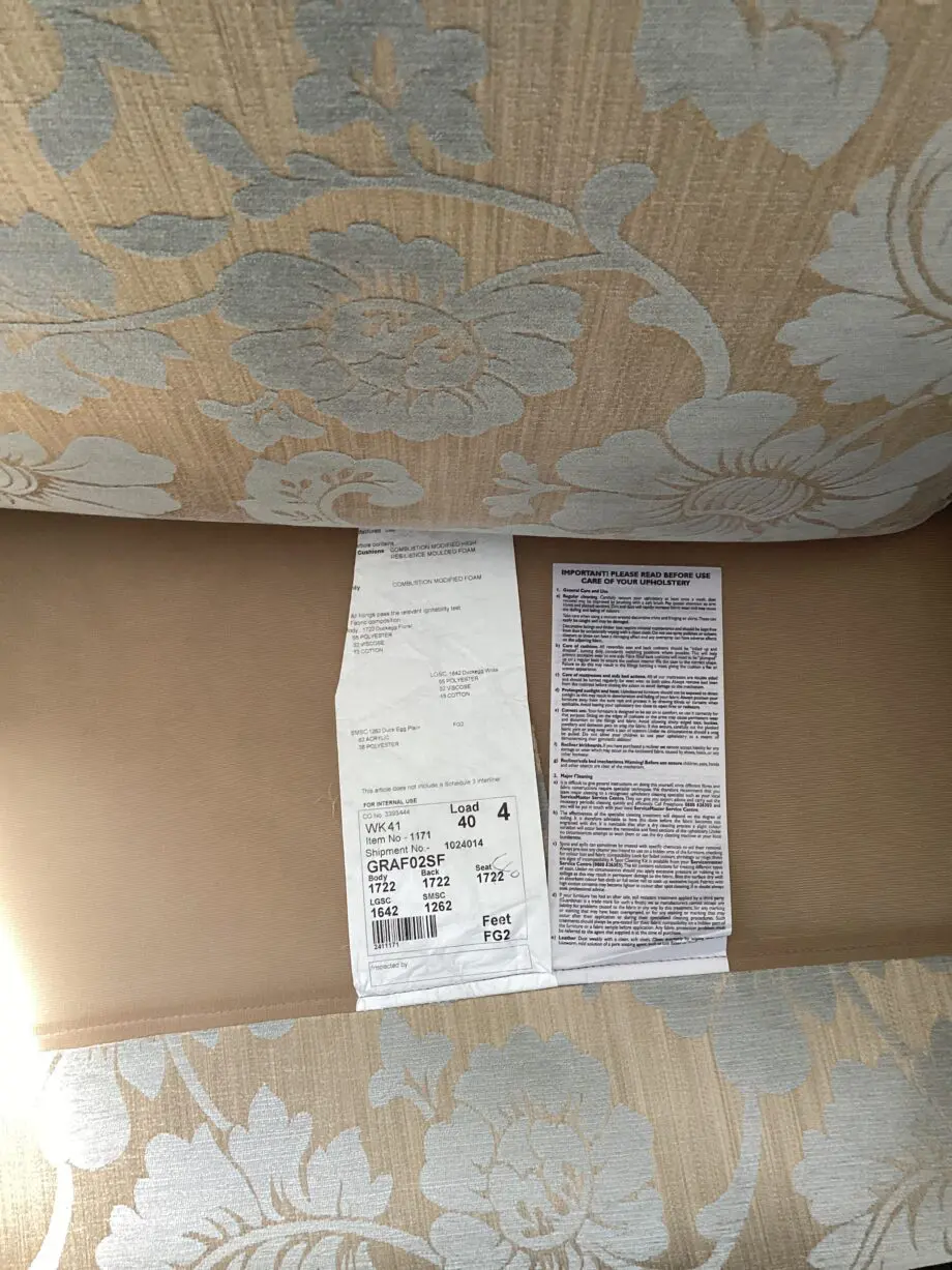 2 x 2 Duresta co-ordinating settees 1 striped fabric,1 large floral fabric.