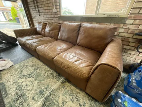Sofology Mazzini 4 Seater Utah Tan Leather Sofa