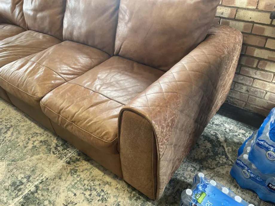 Sofology Mazzini 4 Seater Utah Tan Leather Sofa