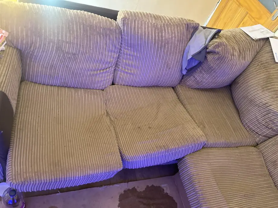 brown L shape sofa 5 seater
