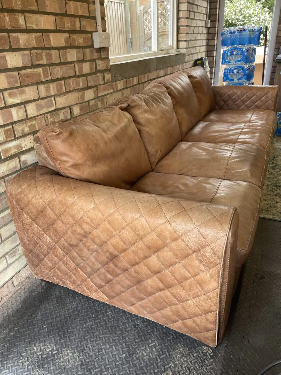 Sofology Mazzini 4 Seater Utah Tan Leather Sofa