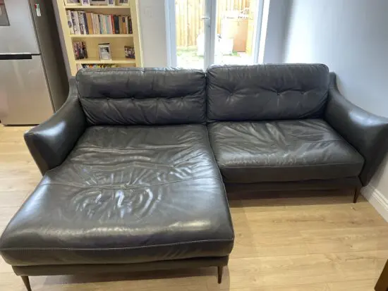Sofology charcoal 3 seater chaise sofa + 2 seater Love seat and footstool