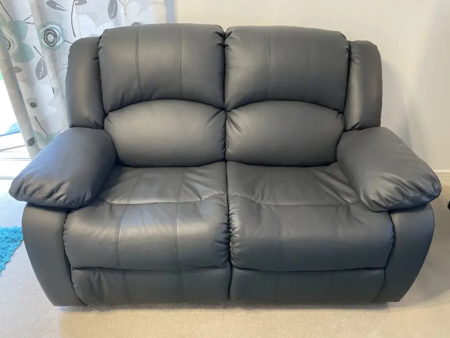 Dakota Grey Leather 2 Seater Recliner