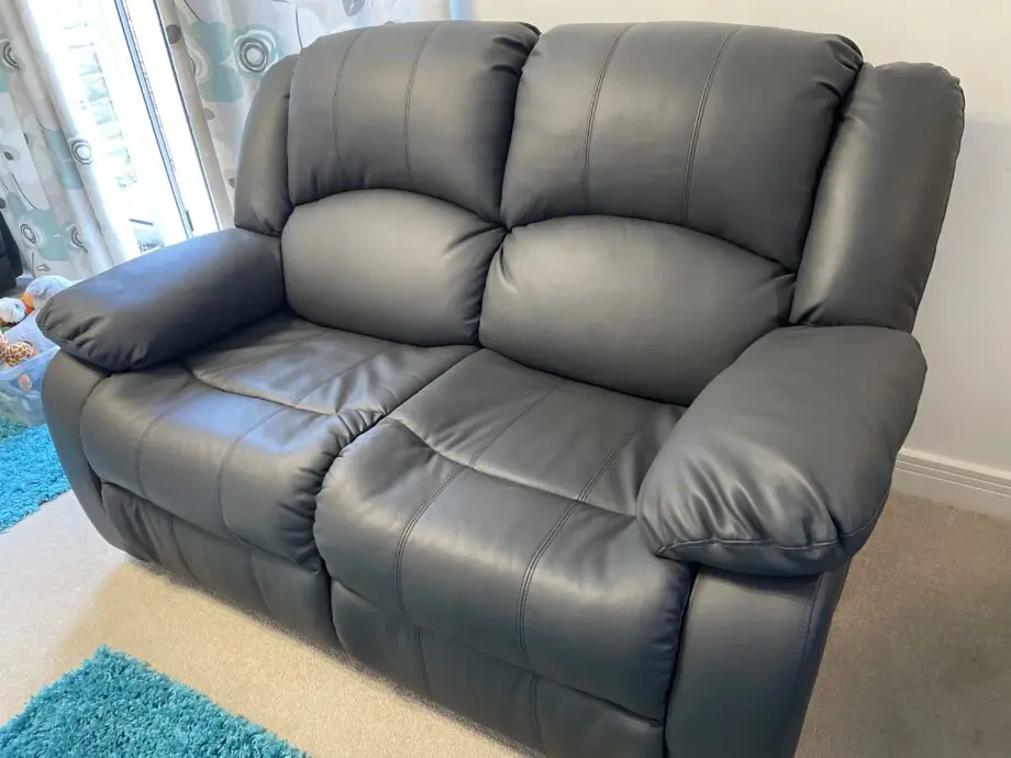 Dakota Grey Leather 2 Seater Recliner