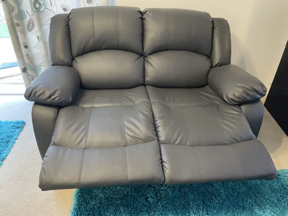 Dakota Grey Leather 2 Seater Recliner