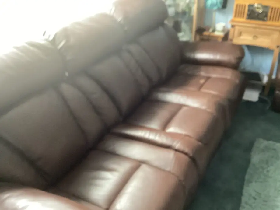 DFS Leather 3 seater electric recliners settee