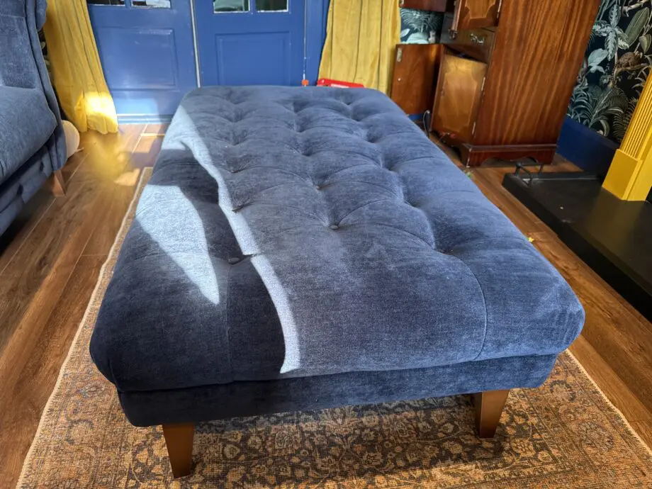 Furniture Village Navy Blue Snugglers and Footstall Set