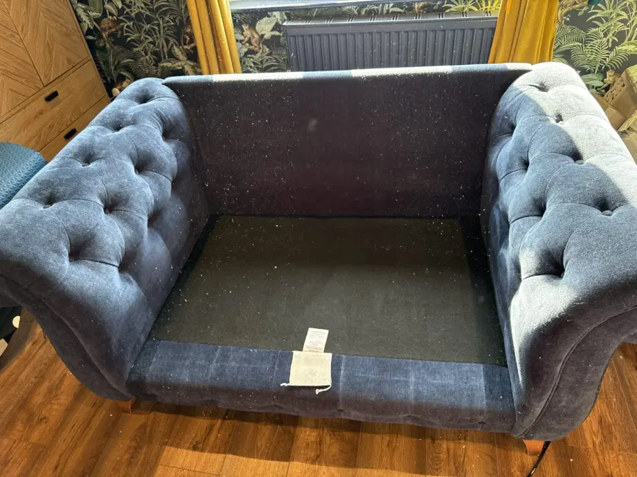 Furniture Village Navy Blue Snugglers and Footstall Set