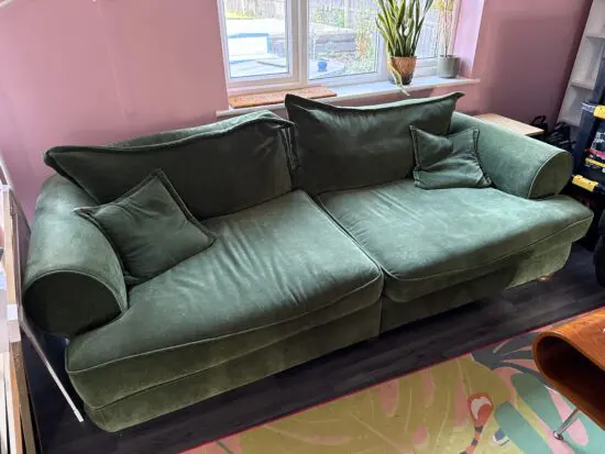 Furniture Village Dark Green 4 seater sofa
