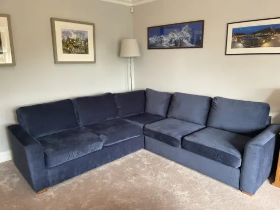 Titan Navy chenille corner sofa - John Lewis
