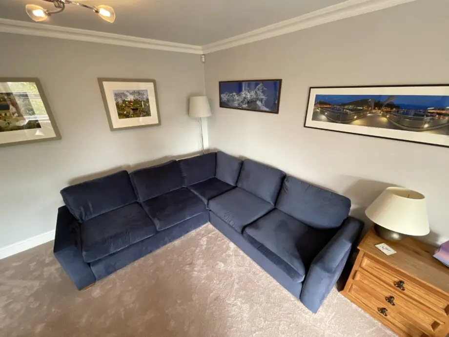 Titan Navy chenille corner sofa - John Lewis