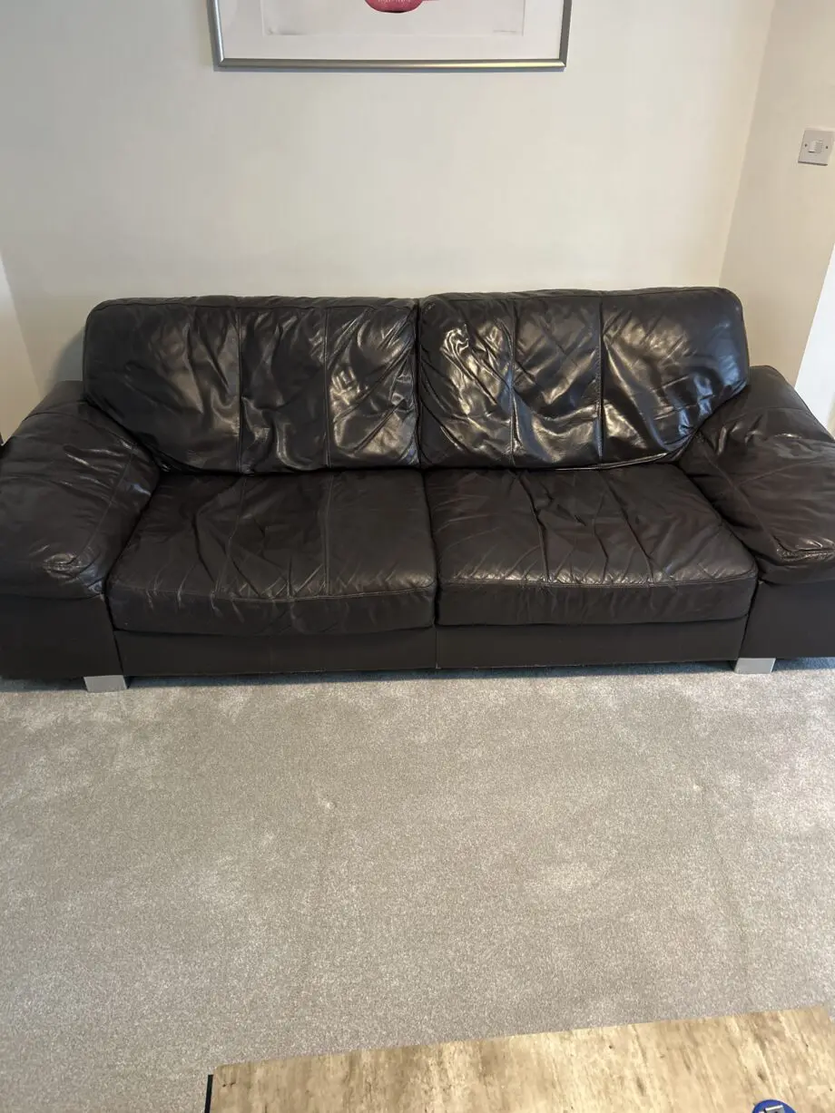 Matching 2 & 3 seater sofas Chocolate Brown Leather
