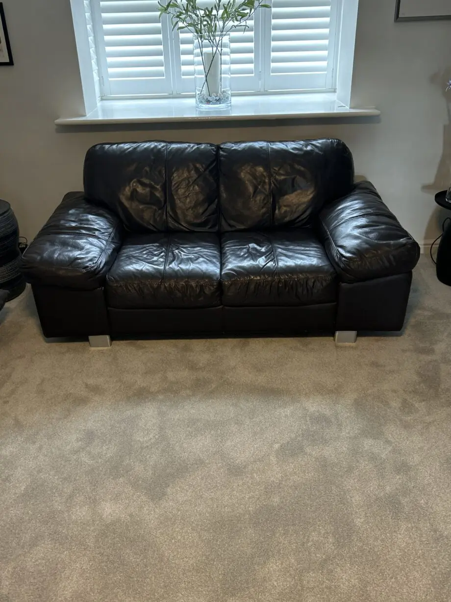 Matching 2 & 3 seater sofas Chocolate Brown Leather