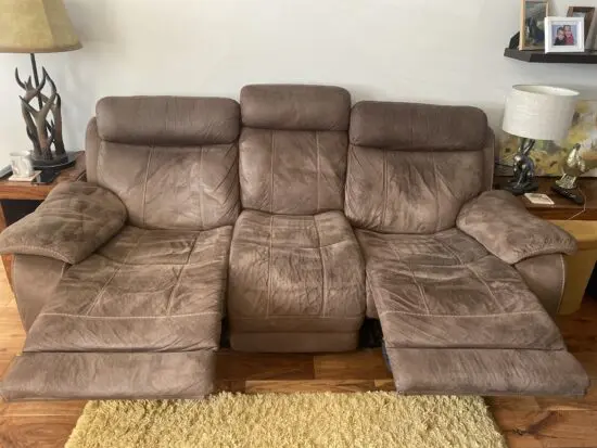 Brown Nubuck reclining sofa set