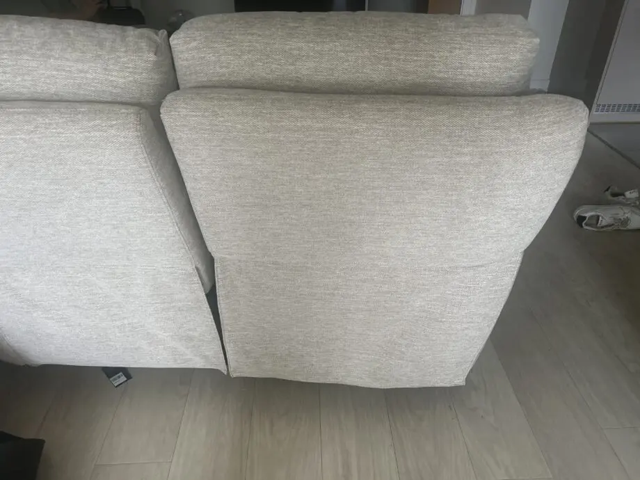 Grey/Beige corner sofa from furniture village Snug corner sofa.