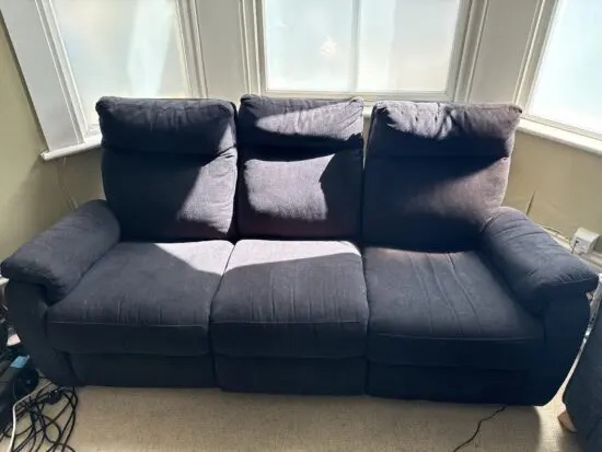 Navy blue 3 seater recliner sofa