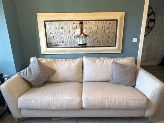DFS OATMEAL TEXTURED 3 SEATER SOFA