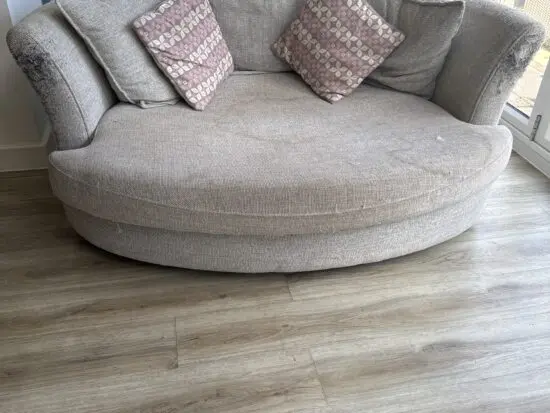 DFS Grey and Ivory Cuddle Sofa